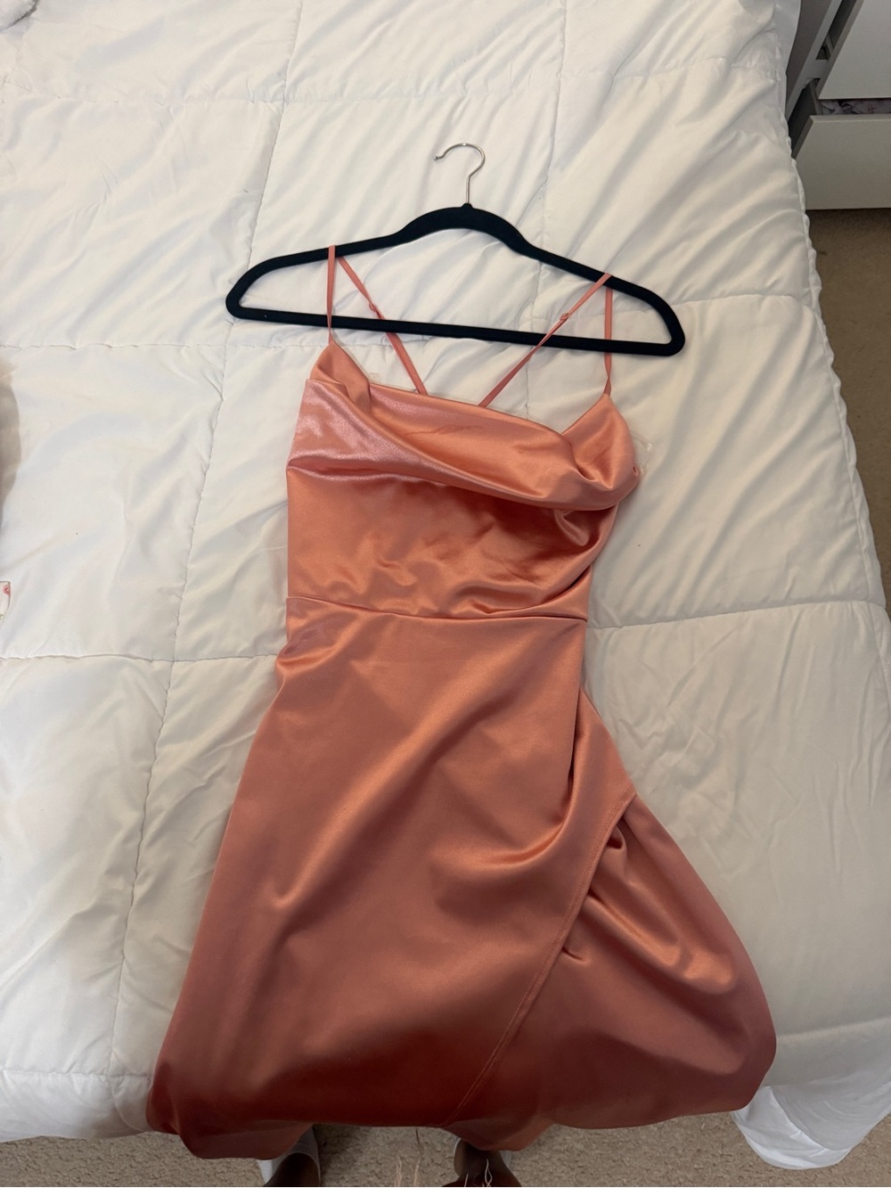Windsor Satin Cowl Midi Dress in Rose